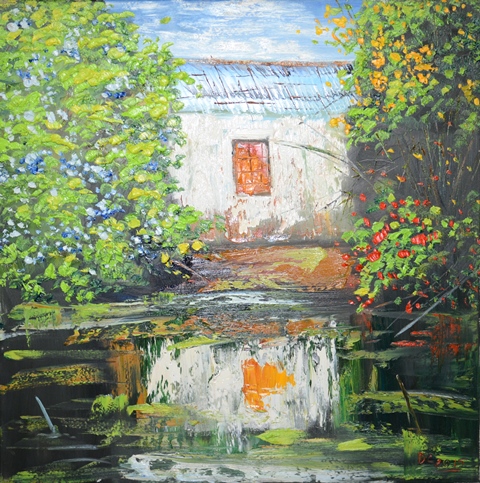 Tranh Sơn Dầu Bờ Ao